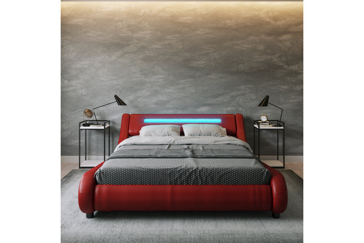 Bassik upholstered low profile shop platform bed